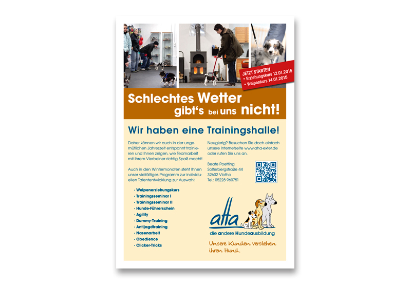 AHA Hundeausbildung Plakatdesign