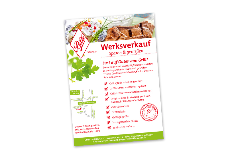 Grillsaisonflyer Werksverkauf Bille
