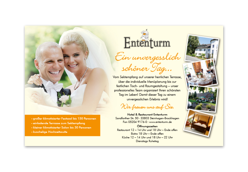 Hotel und Restaurant Ententurm Themenanzeige "Hochzeit"