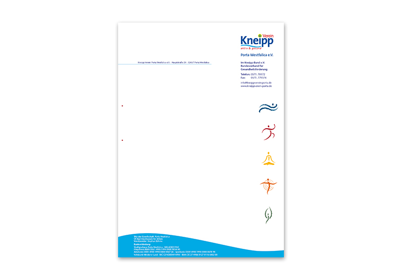 Kneipp Verein Porta Westfalica Briefbogendesign
