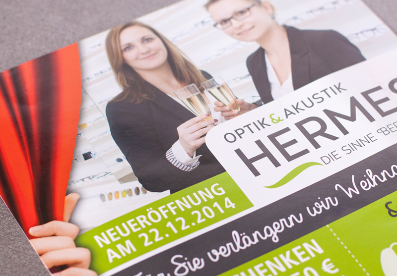 Optik & Akustik Hermes Flyer und Anzeigen