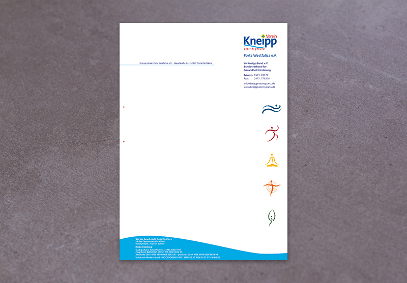 Kneippverein Infoflyer und Briefbogen