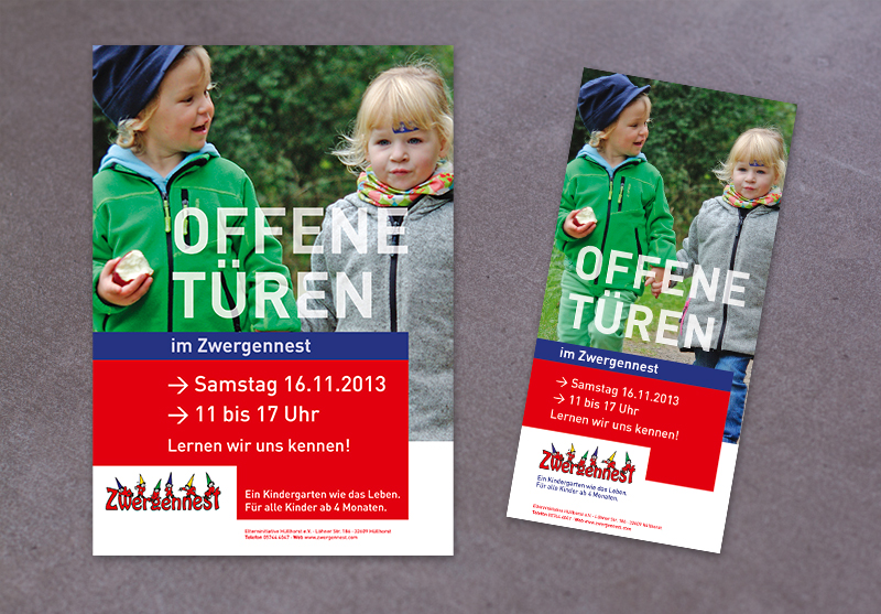 Kindertagesstätte Zwergennest Flyer- und Anzeigenlayout